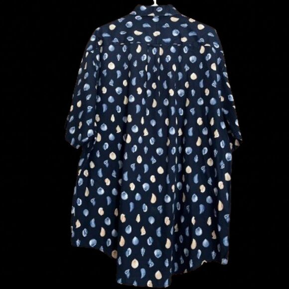 Nautica Men’s Cotton Black Multi Seashells & Clam Print Button Down Shirt Sz-XL - Picture 5 of 5
